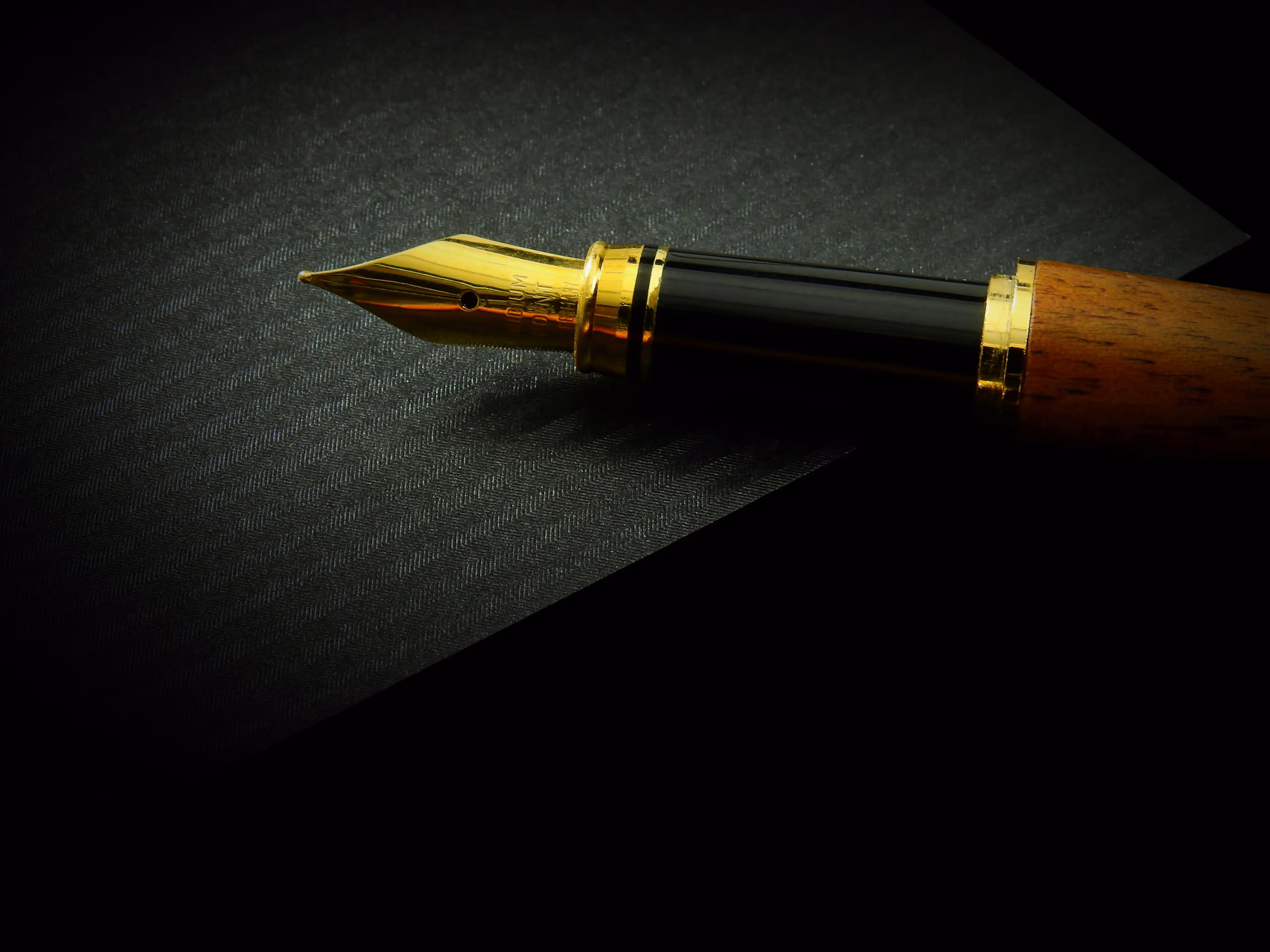Golden quill pen